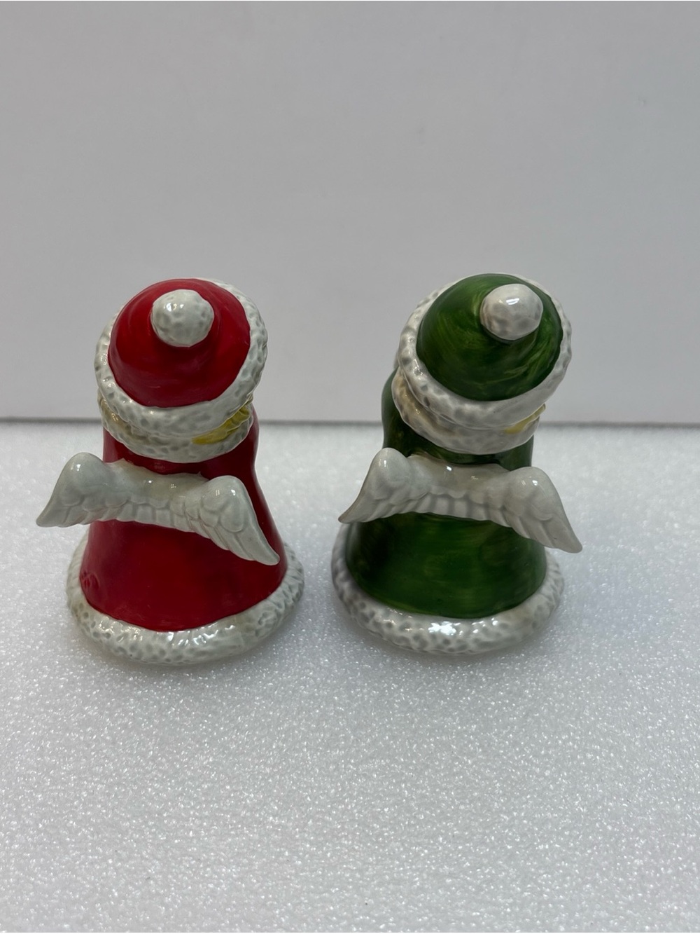 Goebel Pair of Ceramic Angel Candle Holders in Red and Green - Picture 4 of 9